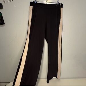 Athleta Snap Track Pants Sz 2P | Black Tan Wide Leg Athletic Streetwear